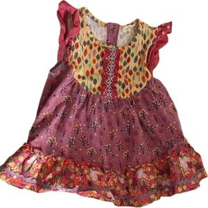 Matilda Jane Pink and Orange Ruffled Dress